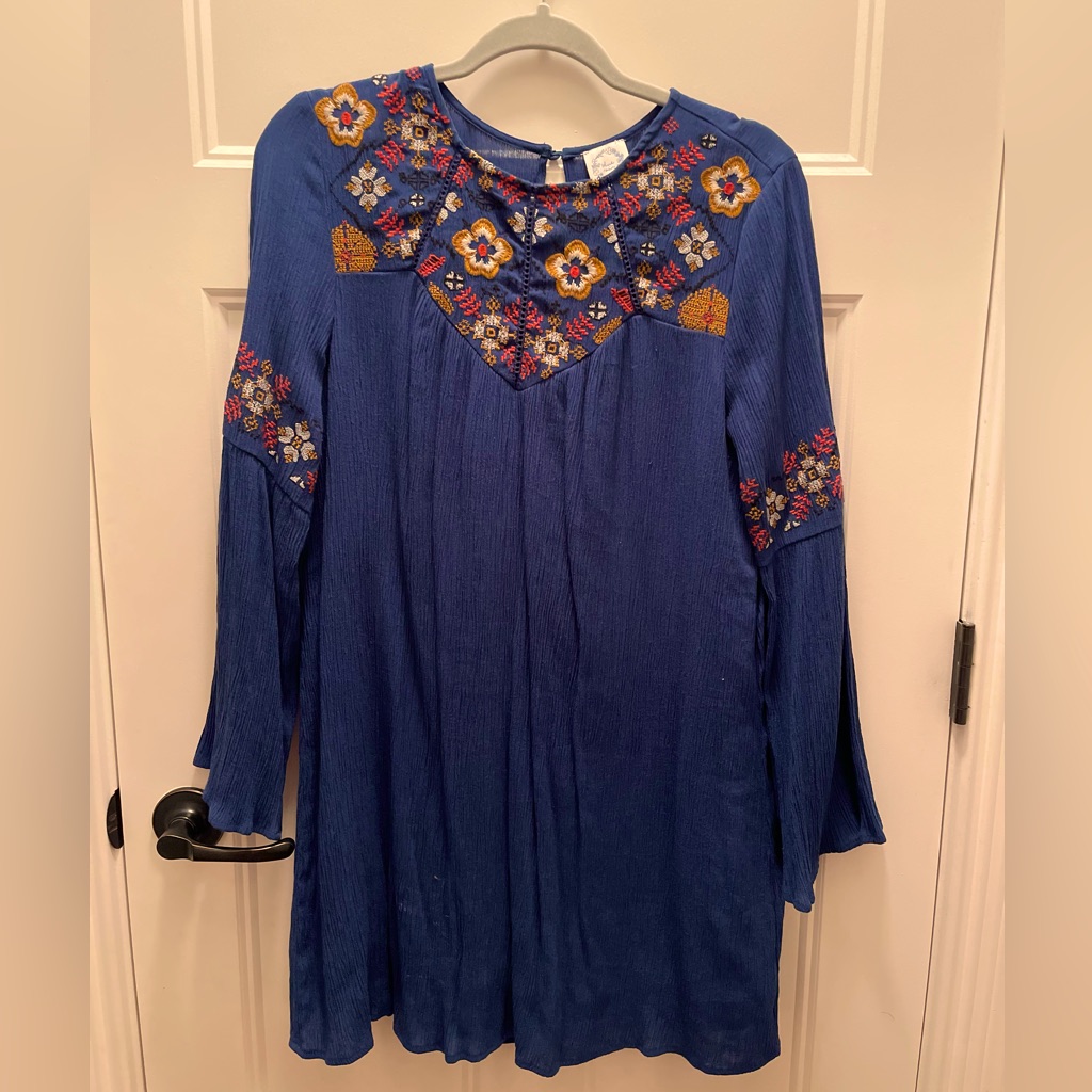 Ladies’ Long Sleeve, Embroidered Detail, Boutique Dress